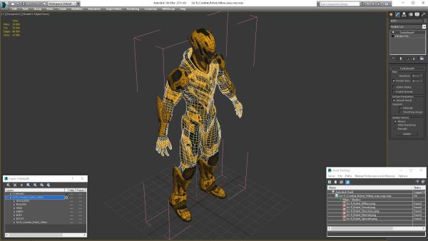 Sci-Fi Combat Robot Yellow