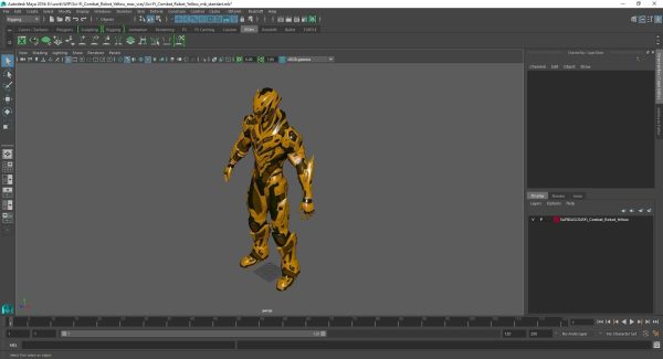 Sci-Fi Combat Robot Yellow