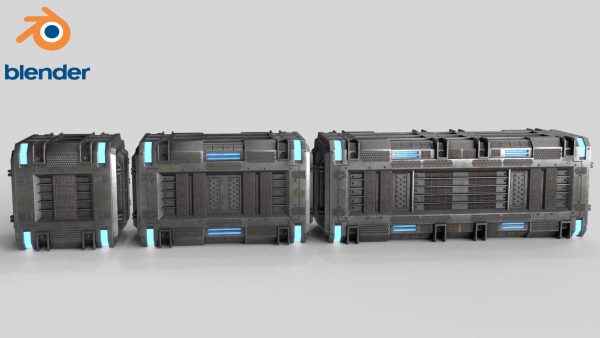 Sci-fi Container set of 3 v4