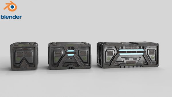 Sci-fi Container set of 3 v6