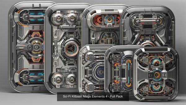 Sci-Fi - KITBASH Set - Hard Surface Future COLLECTION n1