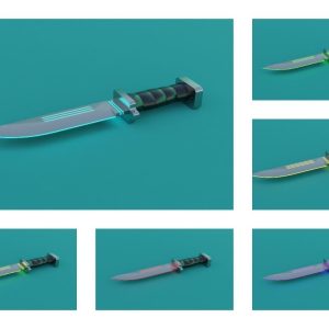 Sci-Fi knife set 3D model