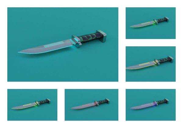 Sci-Fi knife set 3D model