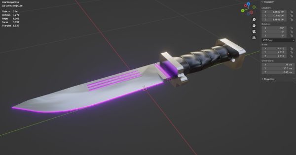 Sci-Fi knife set 3D model