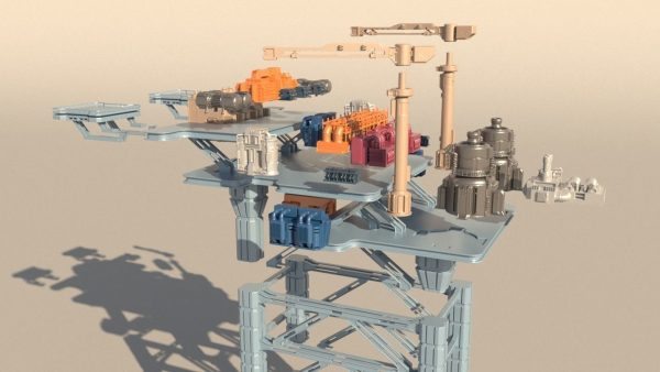 Sci-fi OilRig for 3Dprint