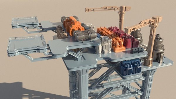 Sci-fi OilRig for 3Dprint