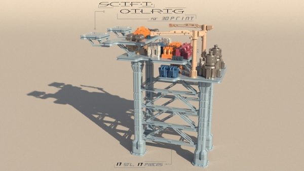 Sci-fi OilRig for 3Dprint