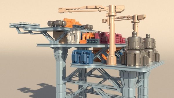 Sci-fi OilRig for 3Dprint