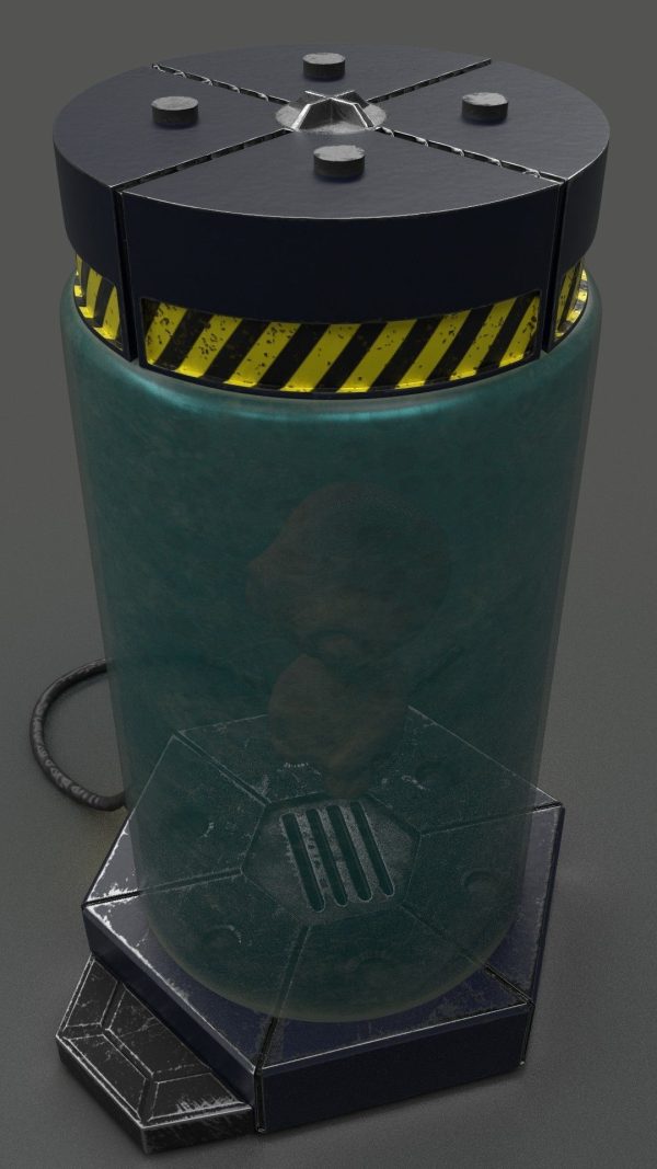 SCI-FI or SCIENCE LAB  CONTAINER  HIGH and LOW POLY