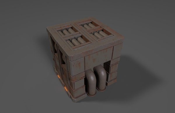 Sci-fi reactor - cooling module and other machinery - 4 pieces