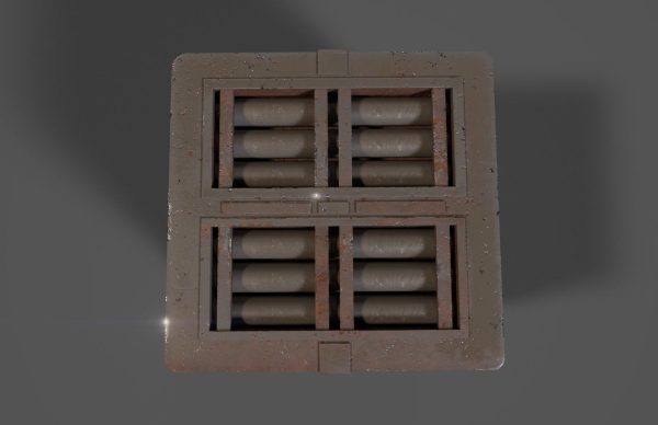 Sci-fi reactor - cooling module and other machinery - 4 pieces