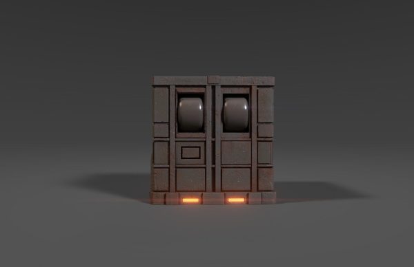 Sci-fi reactor - cooling module and other machinery - 4 pieces