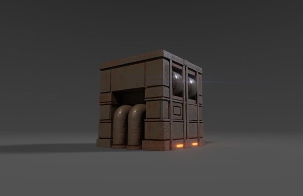 Sci-fi reactor - cooling module and other machinery - 4 pieces