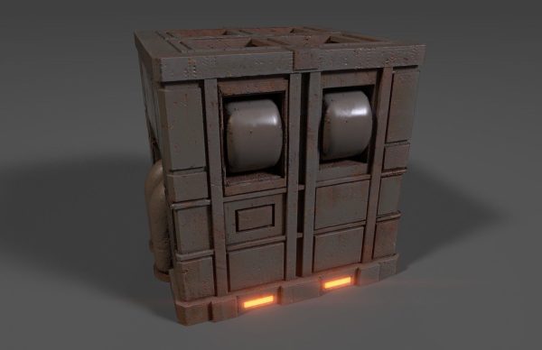 Sci-fi reactor - cooling module and other machinery - 4 pieces