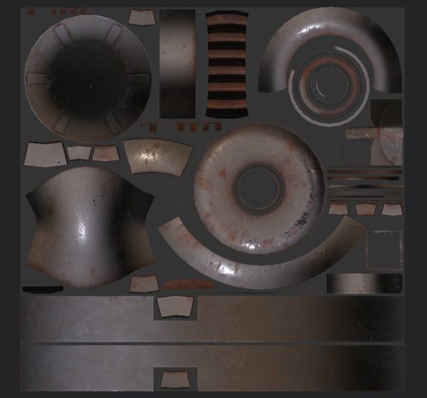 Sci-fi reactor - cooling module and other machinery - 4 pieces