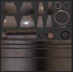 Sci-fi reactor - cooling module and other machinery - 4 pieces