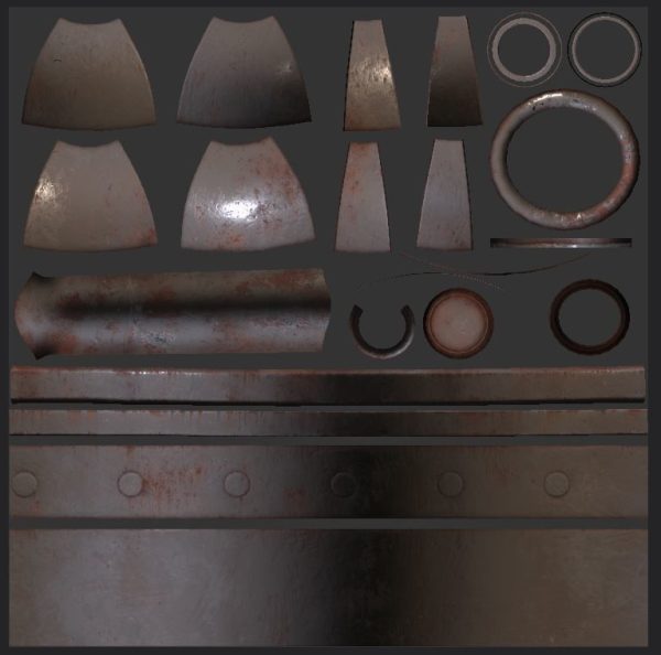 Sci-fi reactor - cooling module and other machinery - 4 pieces