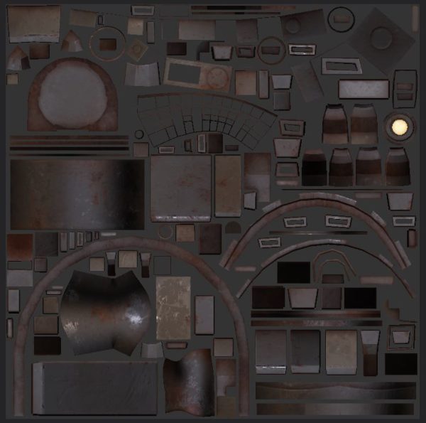 Sci-fi reactor - cooling module and other machinery - 4 pieces