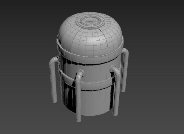 Sci-fi reactor - cooling module and other machinery - 4 pieces