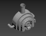 Sci-fi reactor - cooling module and other machinery - 4 pieces