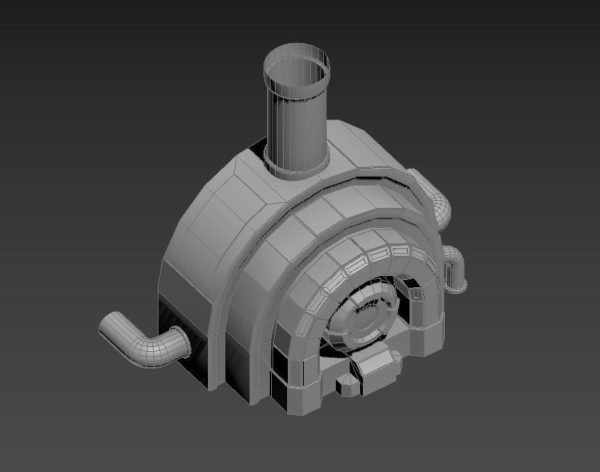 Sci-fi reactor - cooling module and other machinery - 4 pieces