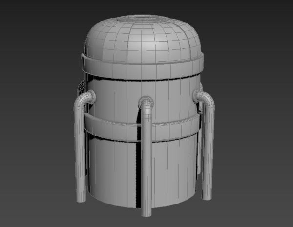 Sci-fi reactor - cooling module and other machinery - 4 pieces