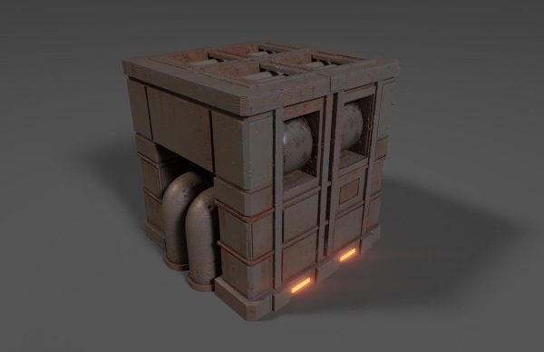 Sci-fi reactor - cooling module and other machinery - 4 pieces