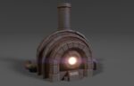 Sci-fi reactor - cooling module and other machinery - 4 pieces