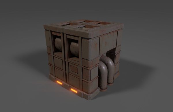 Sci-fi reactor - cooling module and other machinery - 4 pieces