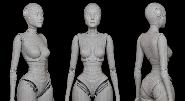 SCI - FI ROBOT WOMAN RIGGED BASIC EDITION