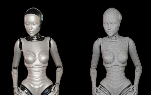 SCI - FI ROBOT WOMAN RIGGED BASIC EDITION