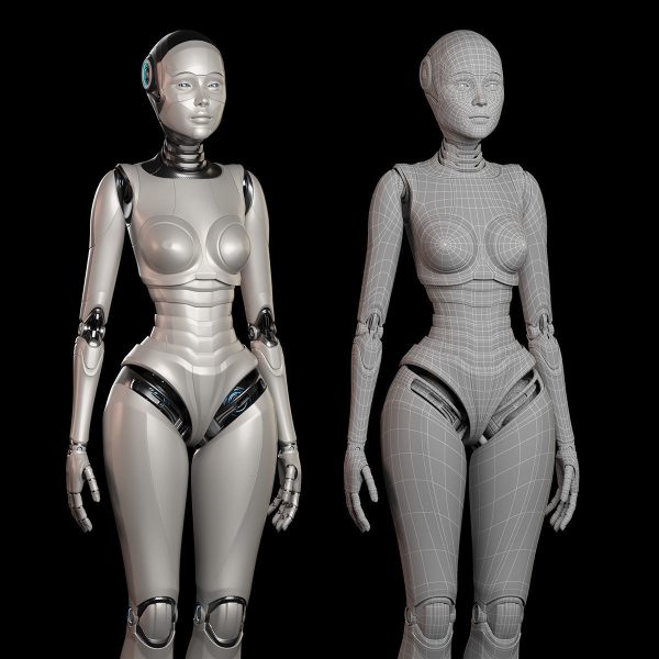 SCI - FI ROBOT WOMAN RIGGED BASIC EDITION