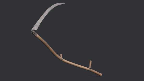 Scythe model wooden stick with long blade