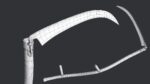 Scythe model wooden stick with long blade