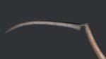 Scythe model wooden stick with long blade