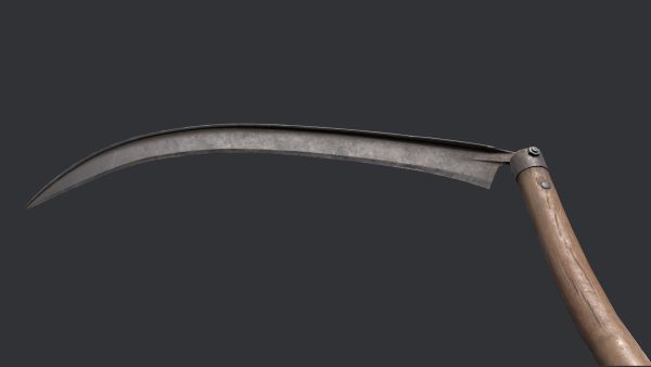 Scythe model wooden stick with long blade