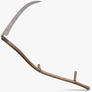Scythe model wooden stick with long blade