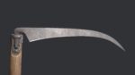 Scythe model wooden stick with long blade