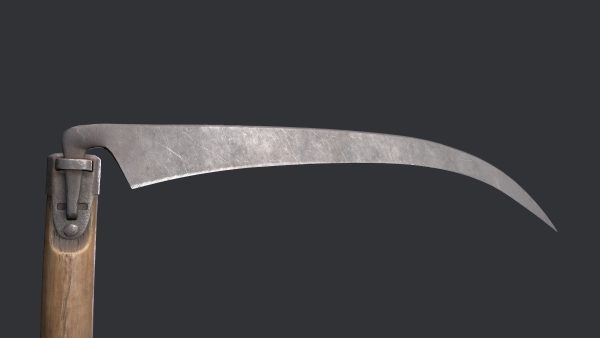 Scythe model wooden stick with long blade