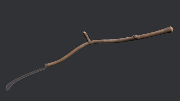Scythe model wooden stick with long blade