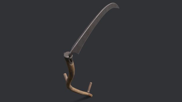 Scythe model wooden stick with long blade