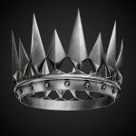 Set of 2 Old Medieval Dark Crown