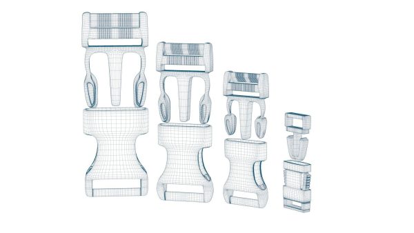 Set of 4 Buckles for Lanyards or similar