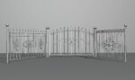 set of forged metal fences