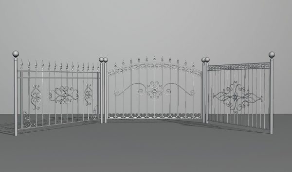 set of forged metal fences