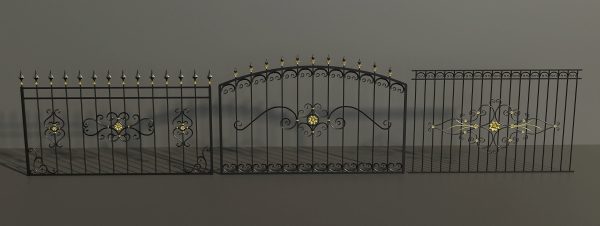set of forged metal fences