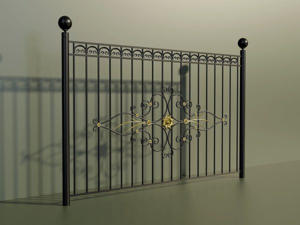 set of forged metal fences