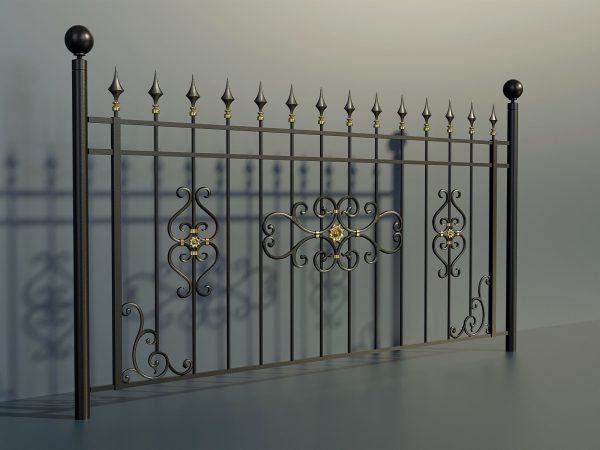 set of forged metal fences
