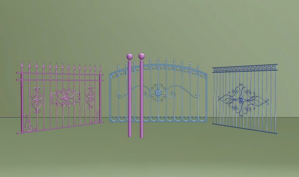 set of forged metal fences