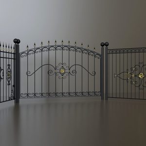 set of forged metal fences